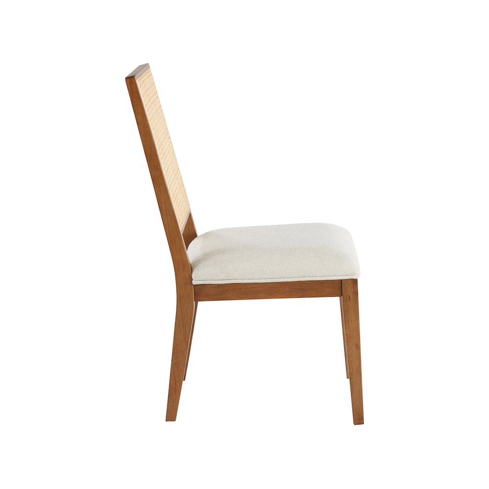 Butterfly Cream Linen Textured Fabric Dining Chair, Set of 2. Picture 4
