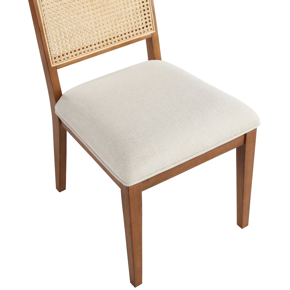 Butterfly Cream Linen Textured Fabric Dining Chair, Set of 2. Picture 5