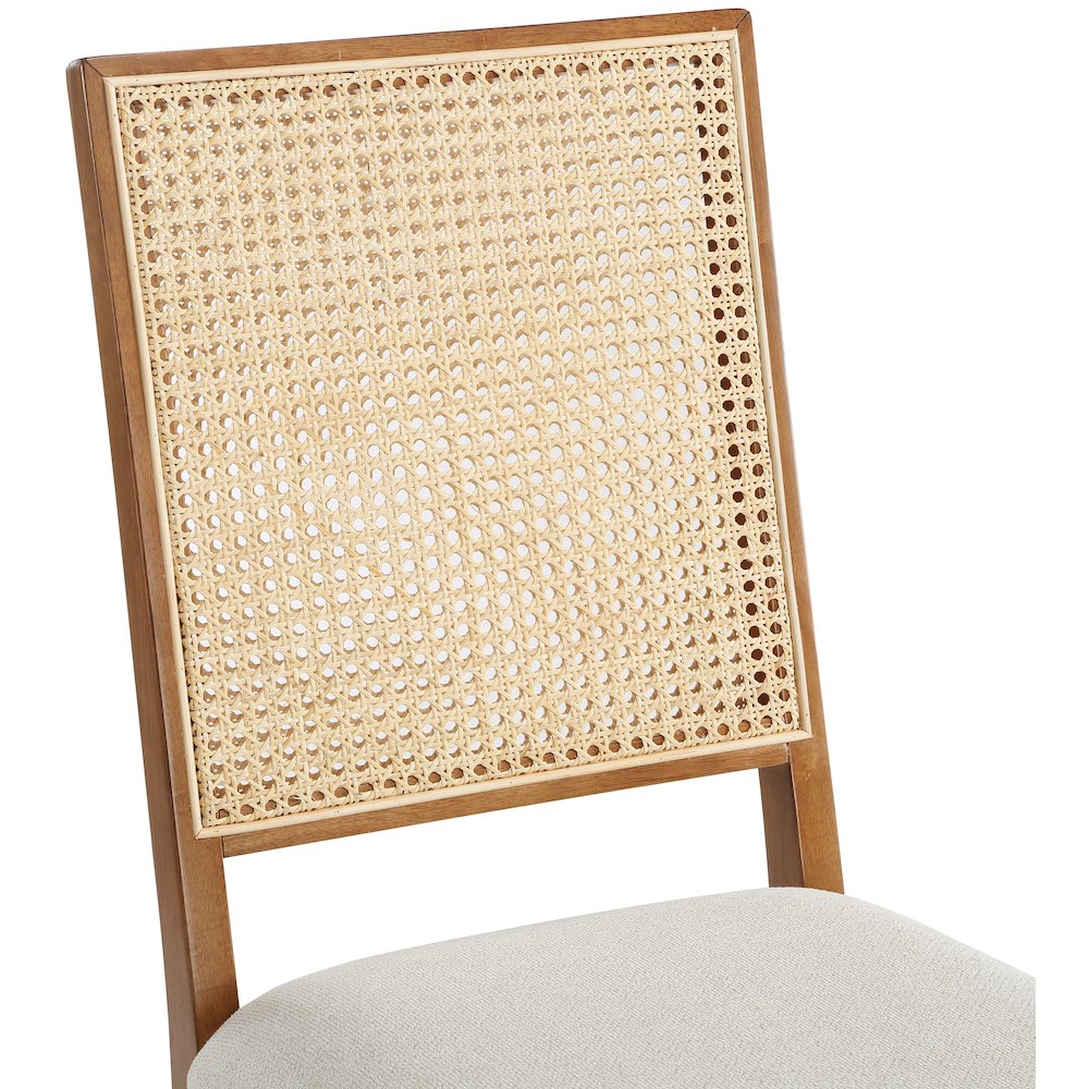 Butterfly Cream Linen Textured Fabric Dining Chair, Set of 2. Picture 6