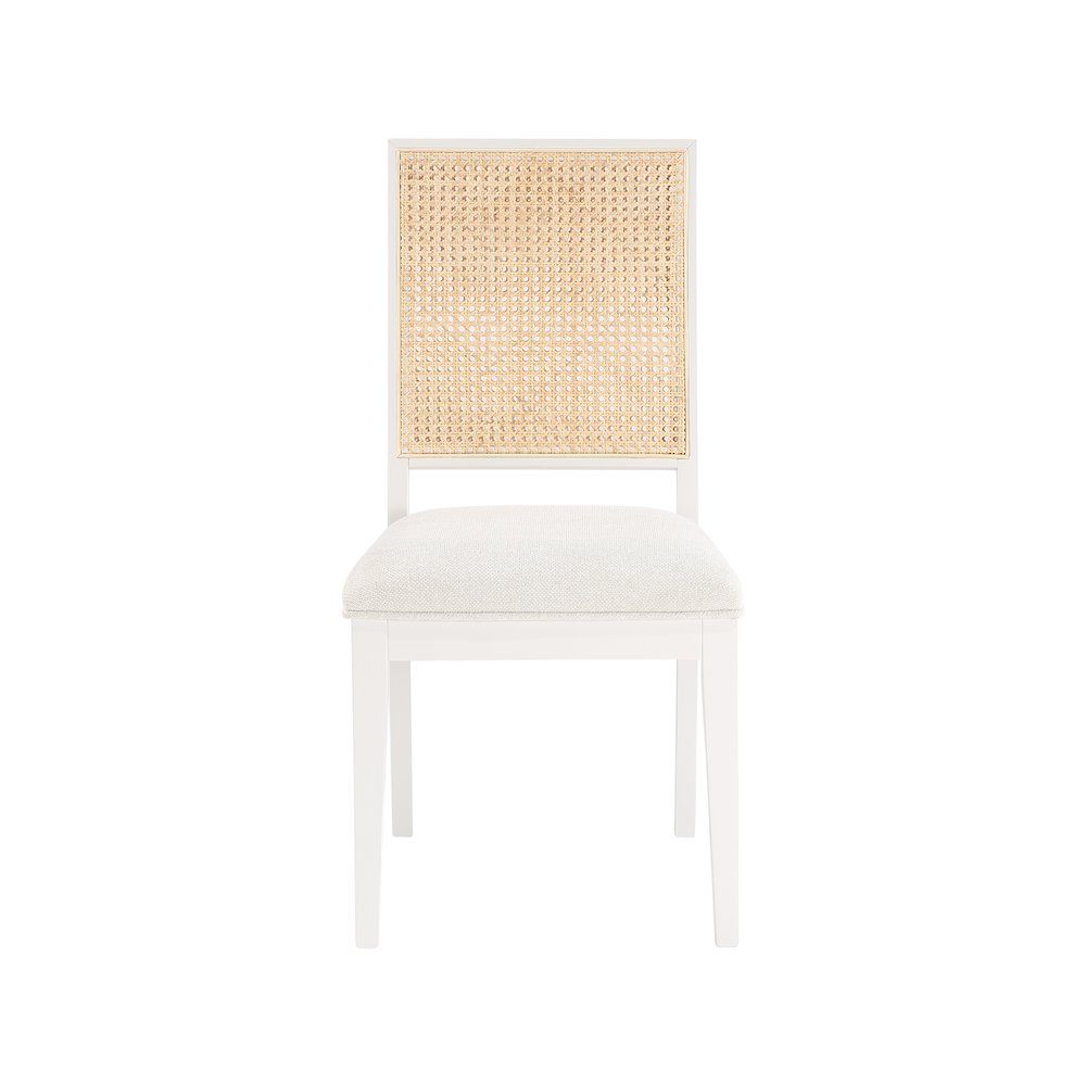 Butterfly Cream Linen Textured Fabric Dining Chair, Set of 2. Picture 3