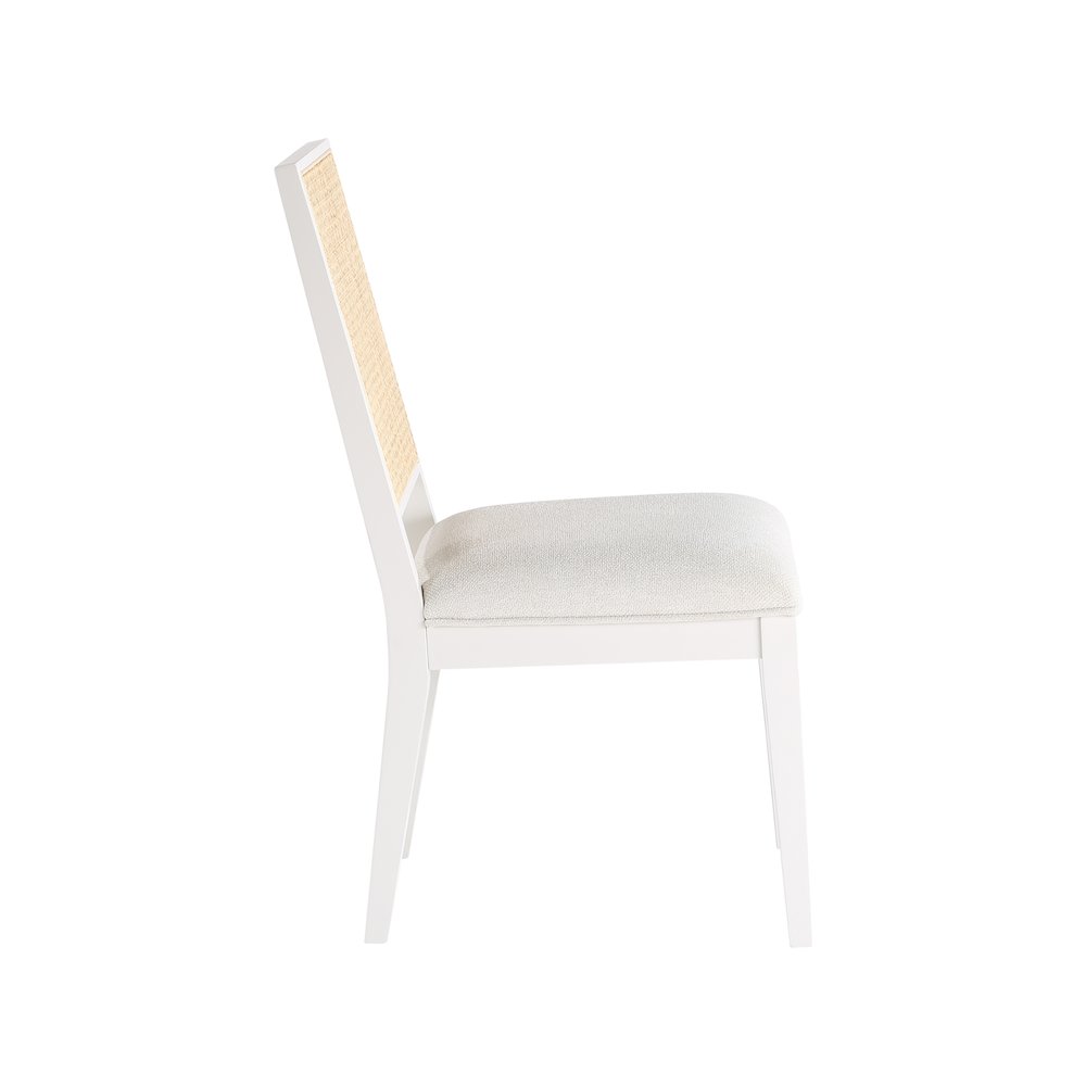 Butterfly Cream Linen Textured Fabric Dining Chair, Set of 2. Picture 4