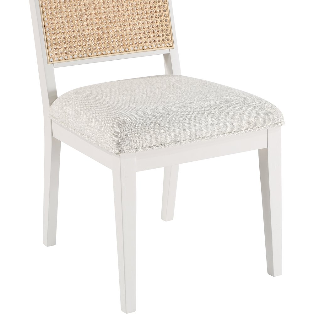 Butterfly Cream Linen Textured Fabric Dining Chair, Set of 2. Picture 5