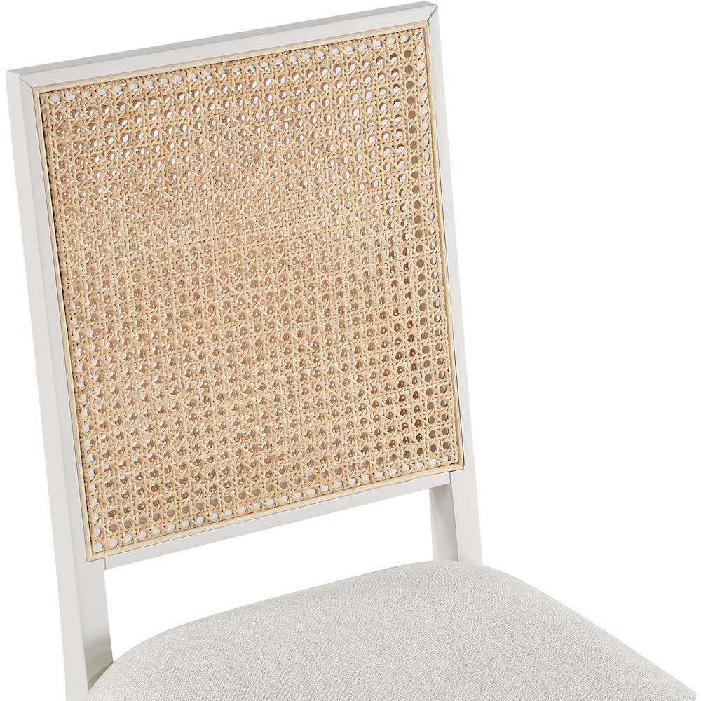 Butterfly Cream Linen Textured Fabric Dining Chair, Set of 2. Picture 6