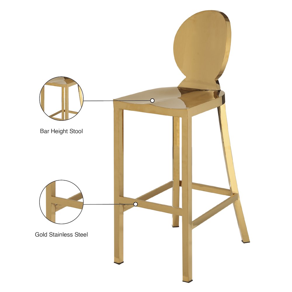 Maddox Gold Stainless Steel Stool. Picture 5