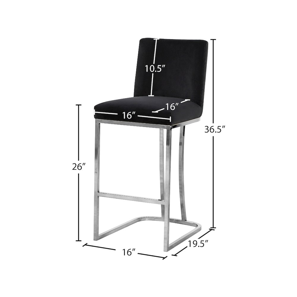Heidi Black Velvet Stool. Picture 4