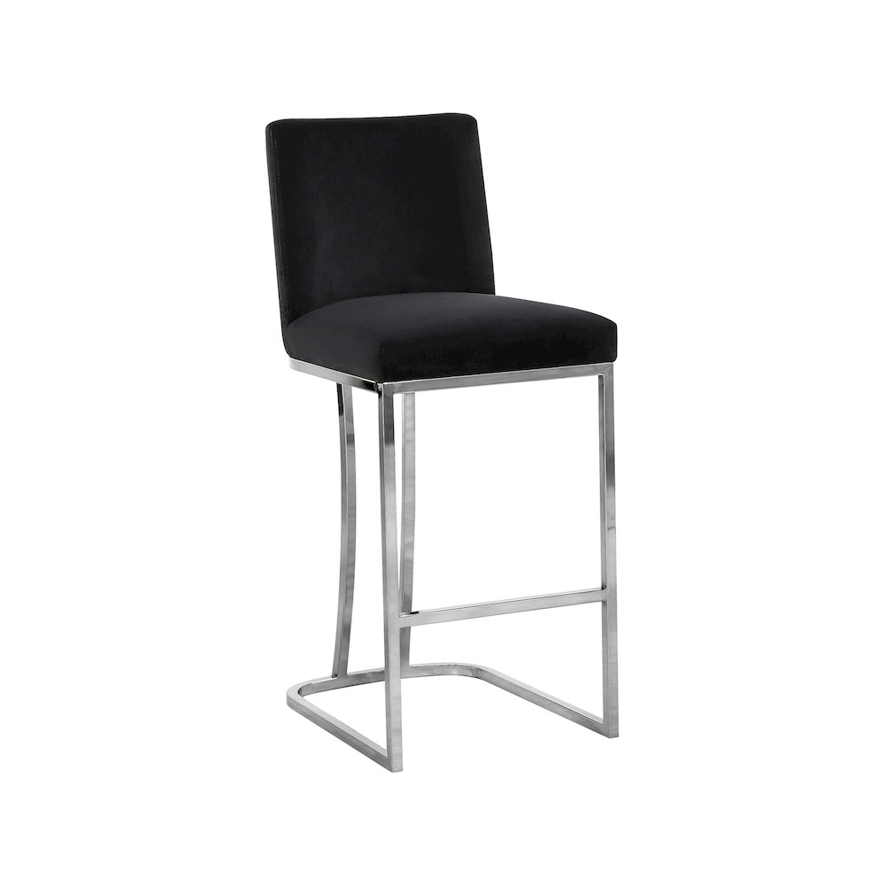 Heidi Black Velvet Stool. Picture 1