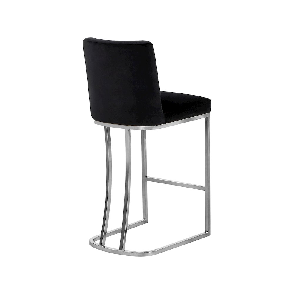 Heidi Black Velvet Stool. Picture 2