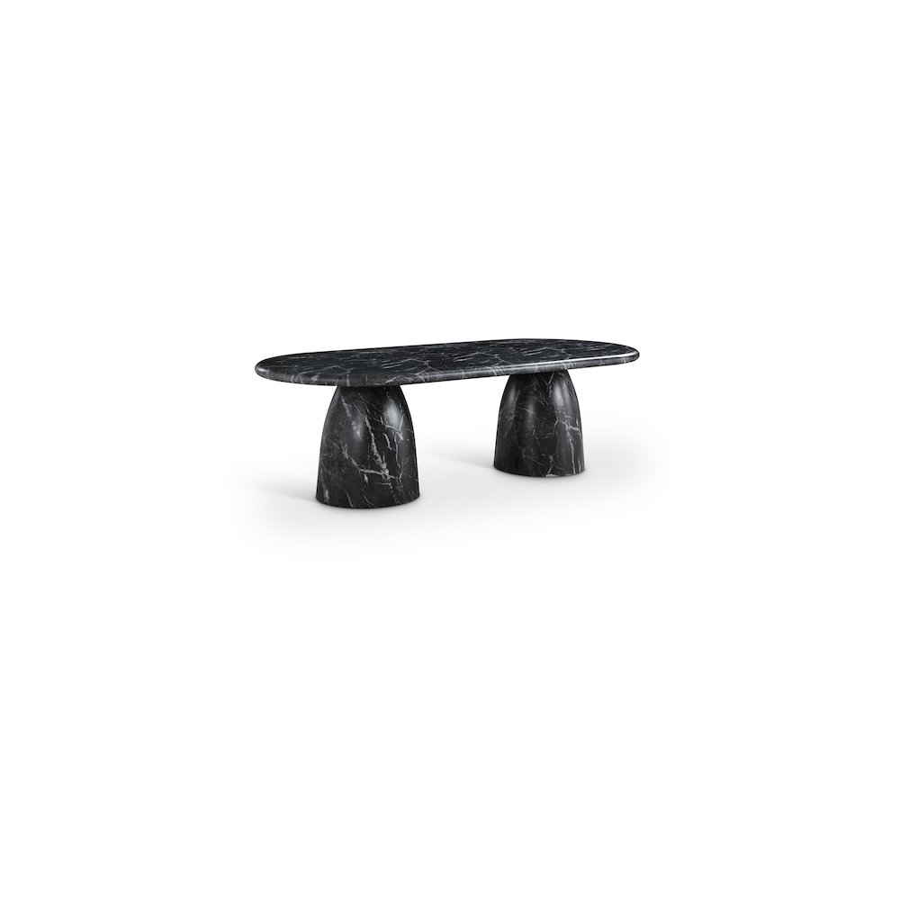 Cosenza Black 96" Marble Finish Concrete Dining Table. Picture 1