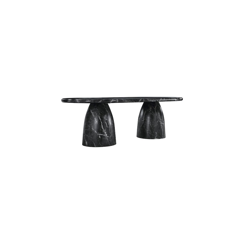Cosenza Black 96" Marble Finish Concrete Dining Table. Picture 3