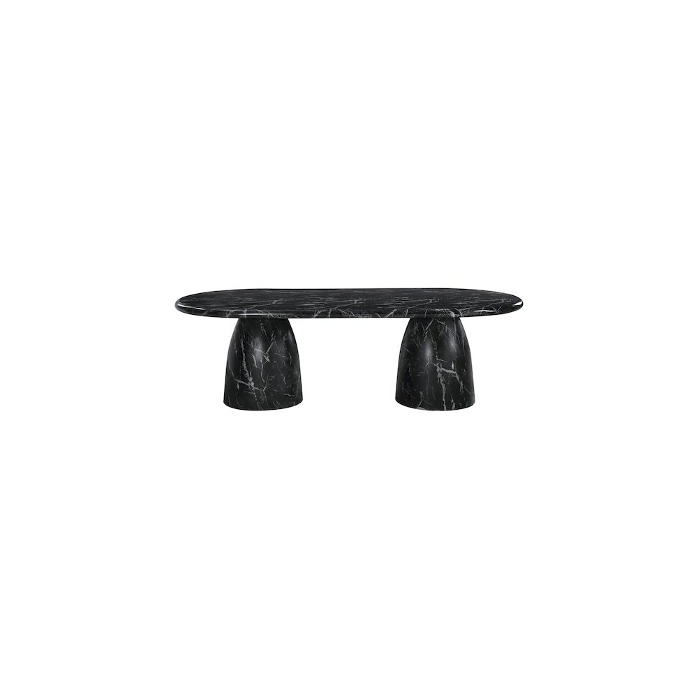Cosenza Black 96" Marble Finish Concrete Dining Table. Picture 4
