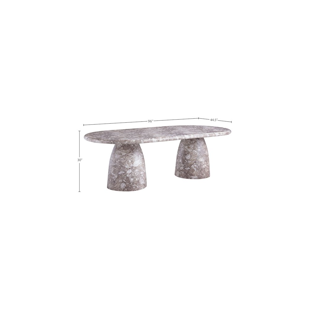 Cosenza Brown 96" Marble Finish Concrete Dining Table. Picture 6