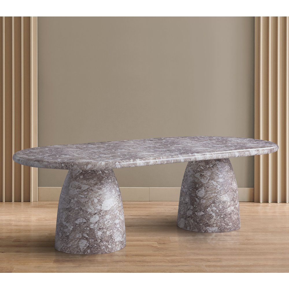 Cosenza Brown 96" Marble Finish Concrete Dining Table. Picture 2