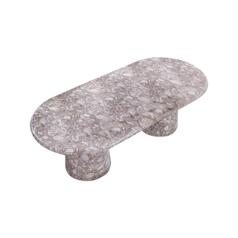 Cosenza Brown 96" Marble Finish Concrete Dining Table. Picture 5