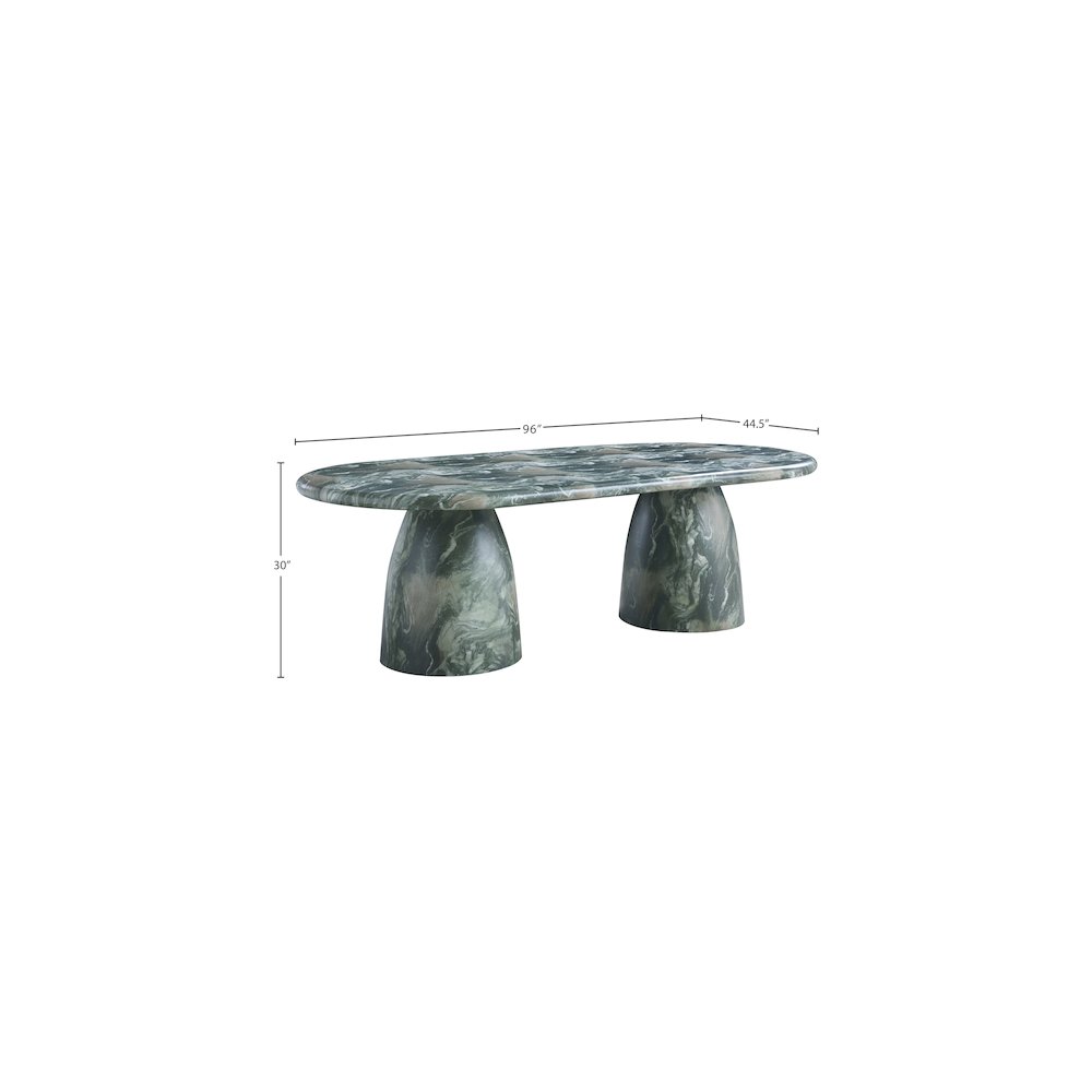 Cosenza Green 96" Marble Finish Concrete Dining Table. Picture 6