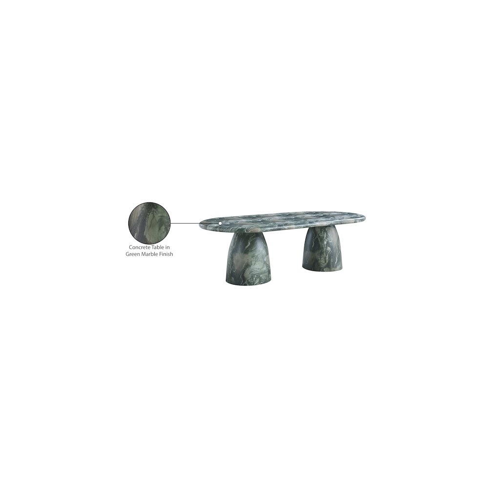 Cosenza Green 96" Marble Finish Concrete Dining Table. Picture 7