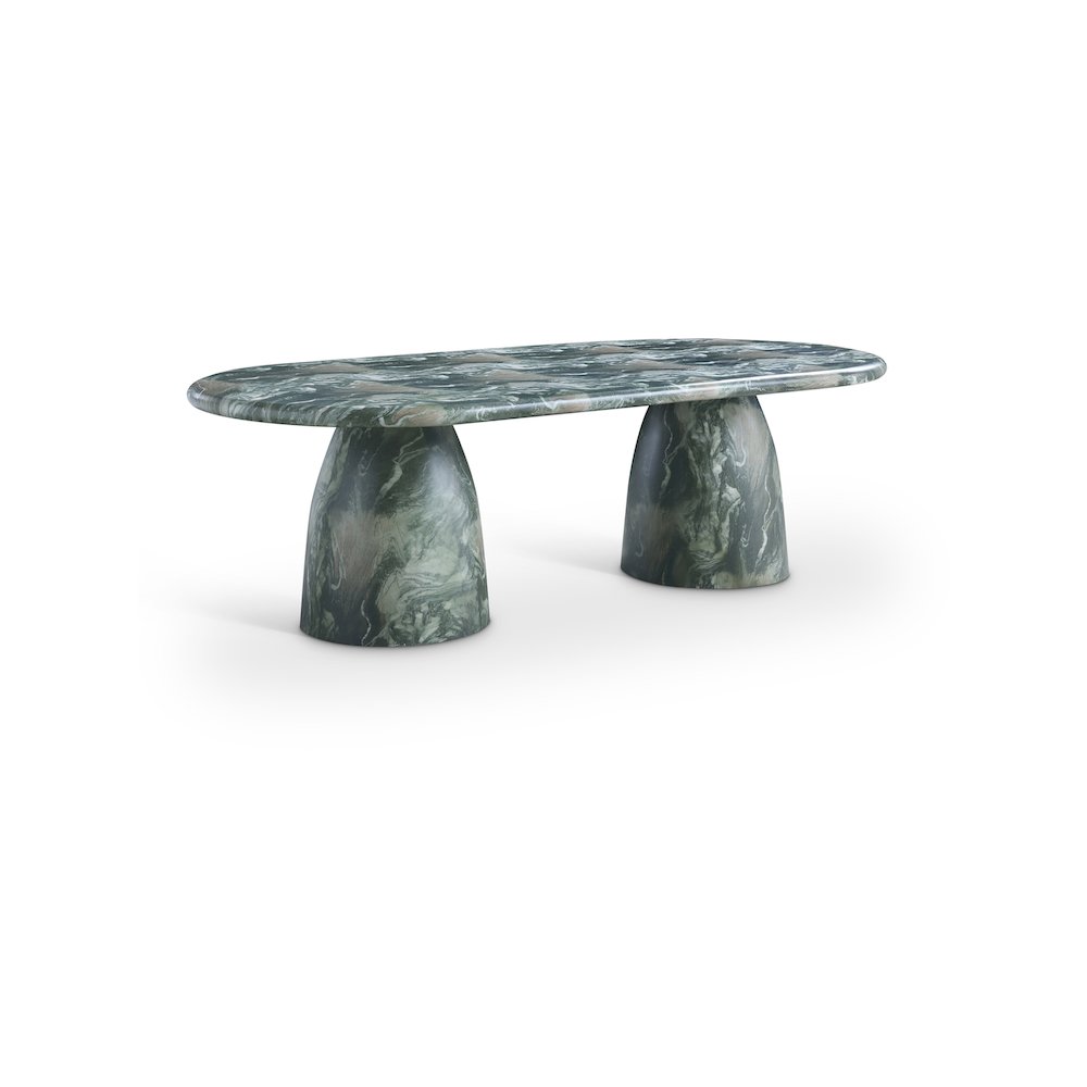 Cosenza Green 96" Marble Finish Concrete Dining Table. Picture 1