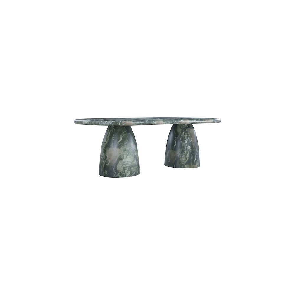 Cosenza Green 96" Marble Finish Concrete Dining Table. Picture 3