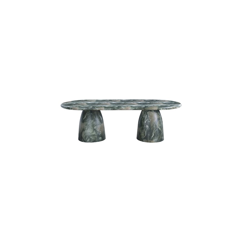 Cosenza Green 96" Marble Finish Concrete Dining Table. Picture 4