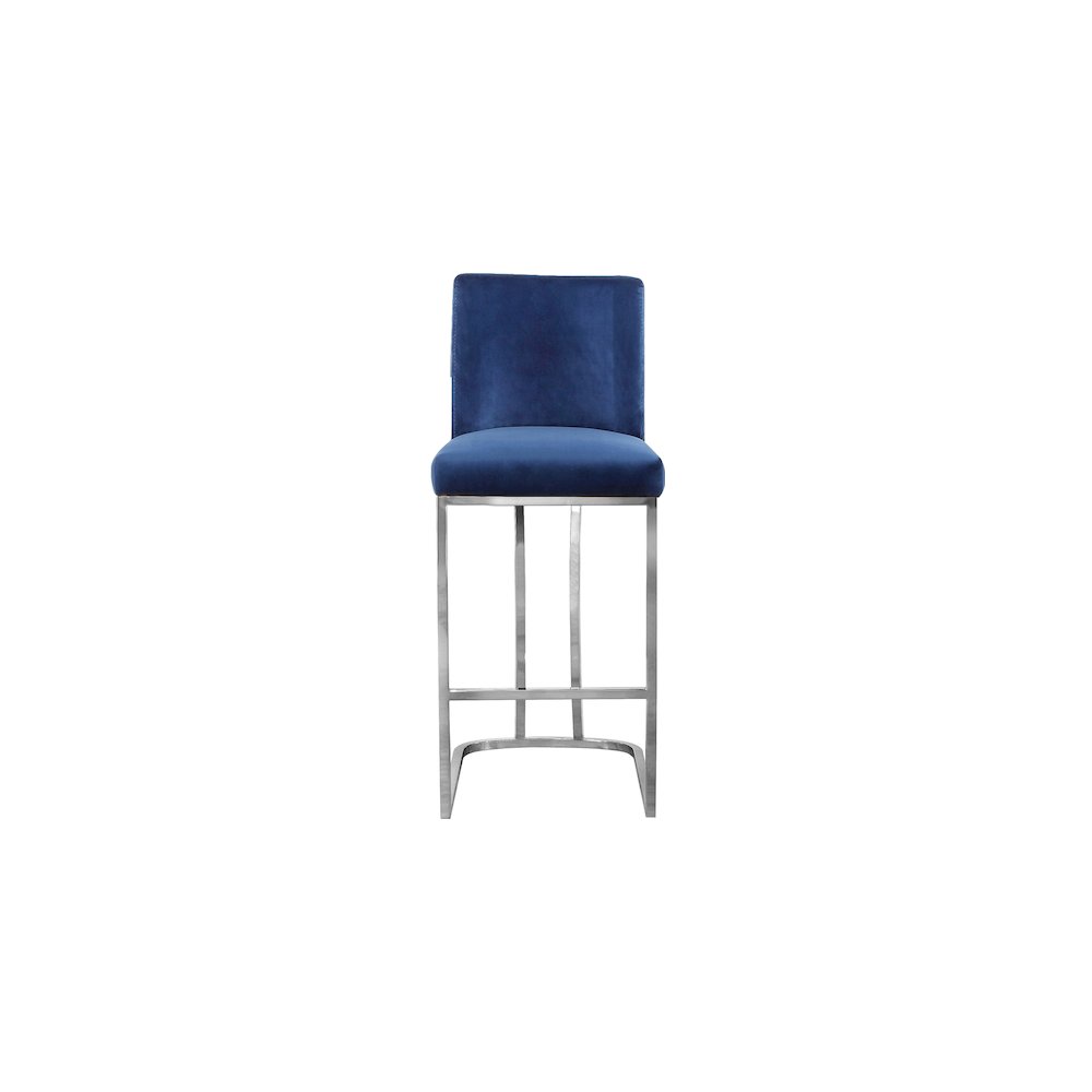 Heidi Navy Velvet Stool. Picture 3