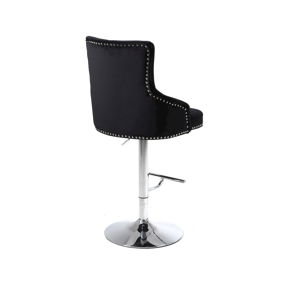Claude Black Velvet Adjustable Stool. Picture 2