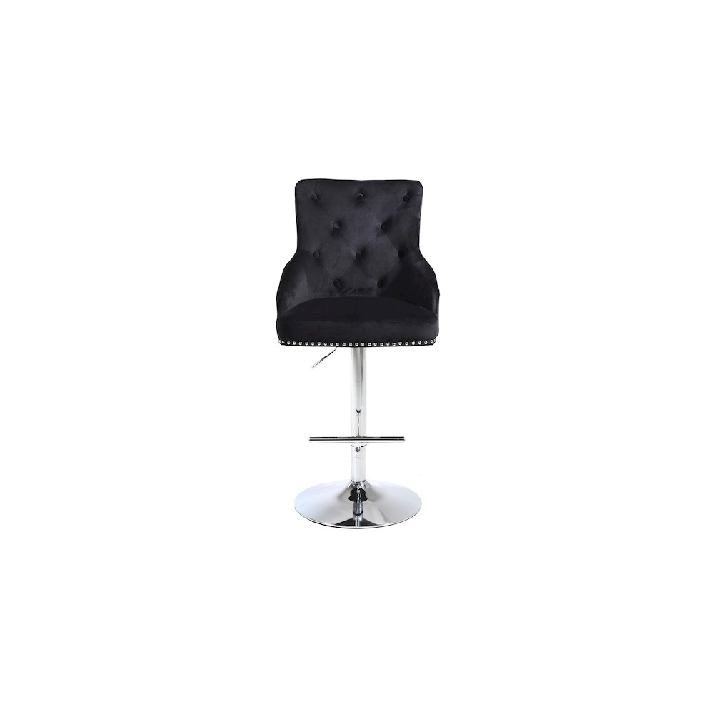 Claude Black Velvet Adjustable Stool. Picture 3