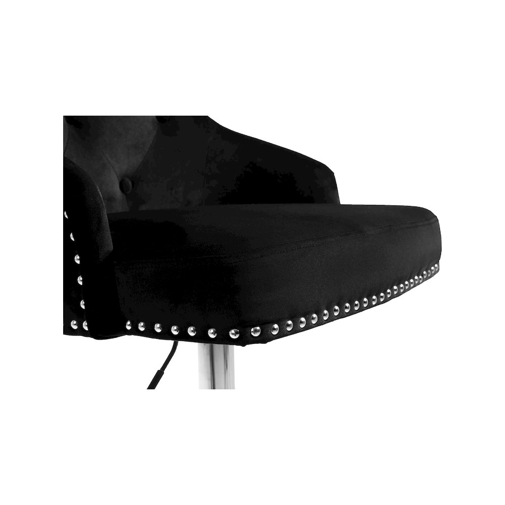 Claude Black Velvet Adjustable Stool. Picture 4