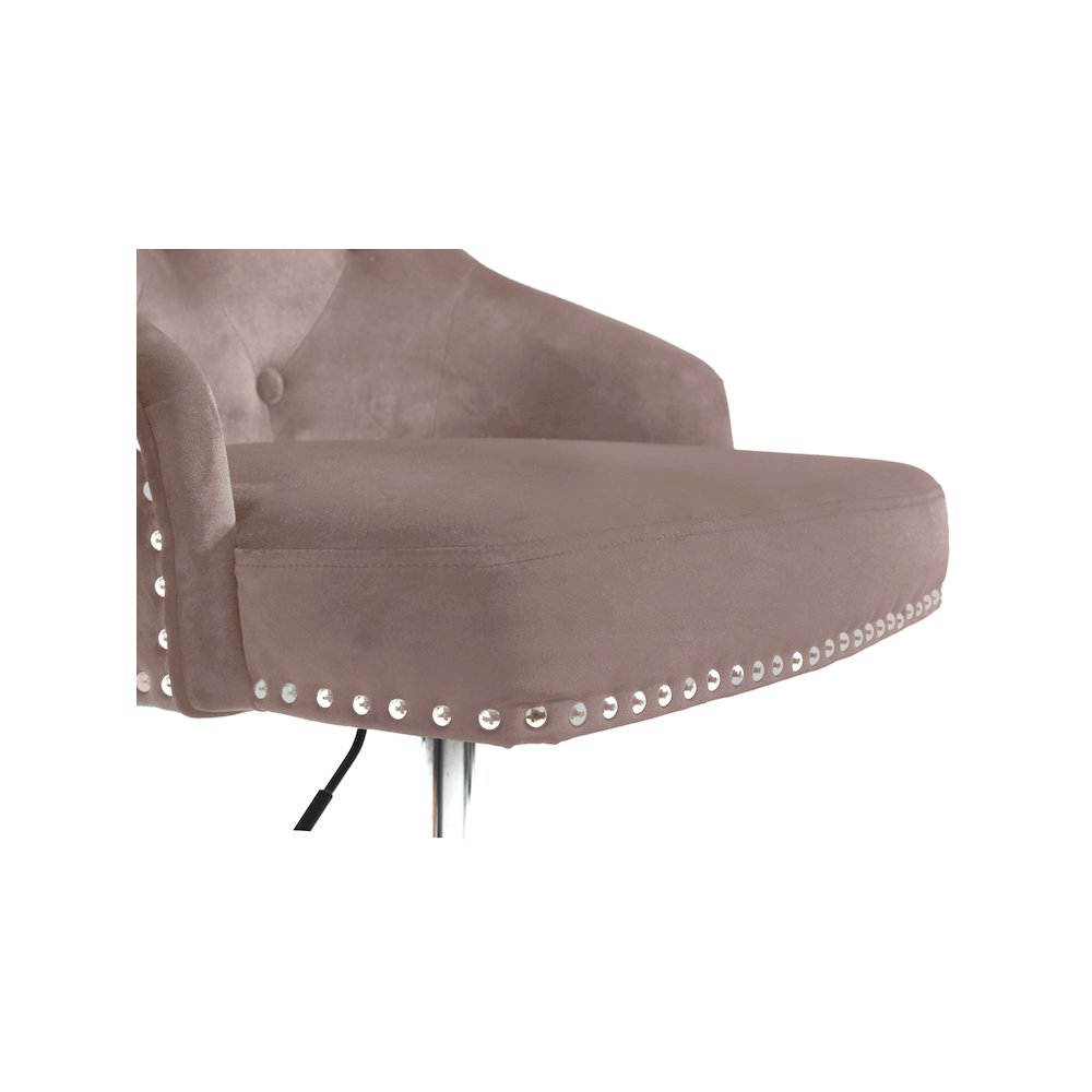 Claude Pink Velvet Adjustable Stool. Picture 4