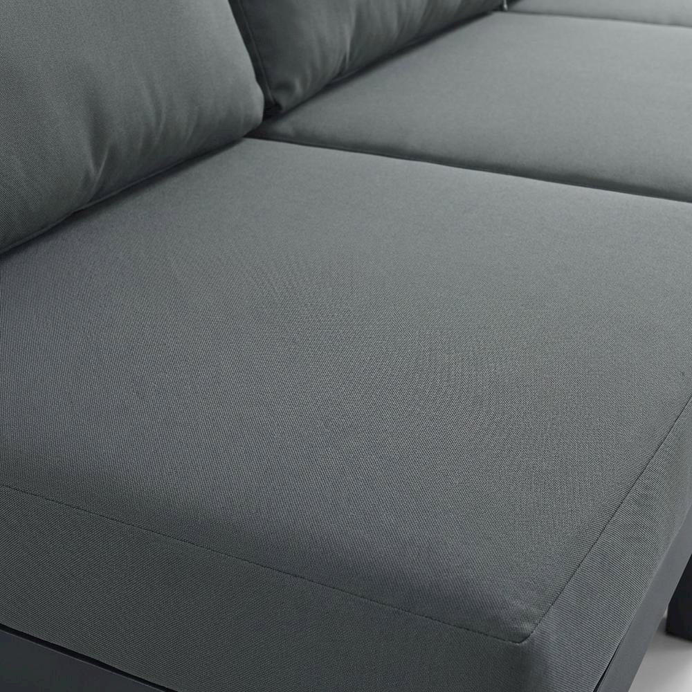 Gray Fabric Outdoor Modular Sofa With Contemporary Style And Comfortable Back. Picture 5