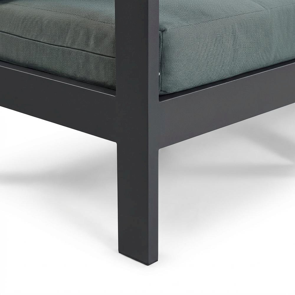 Gray Fabric Outdoor Modular Sofa With Contemporary Style For Patio Lounging. Picture 6