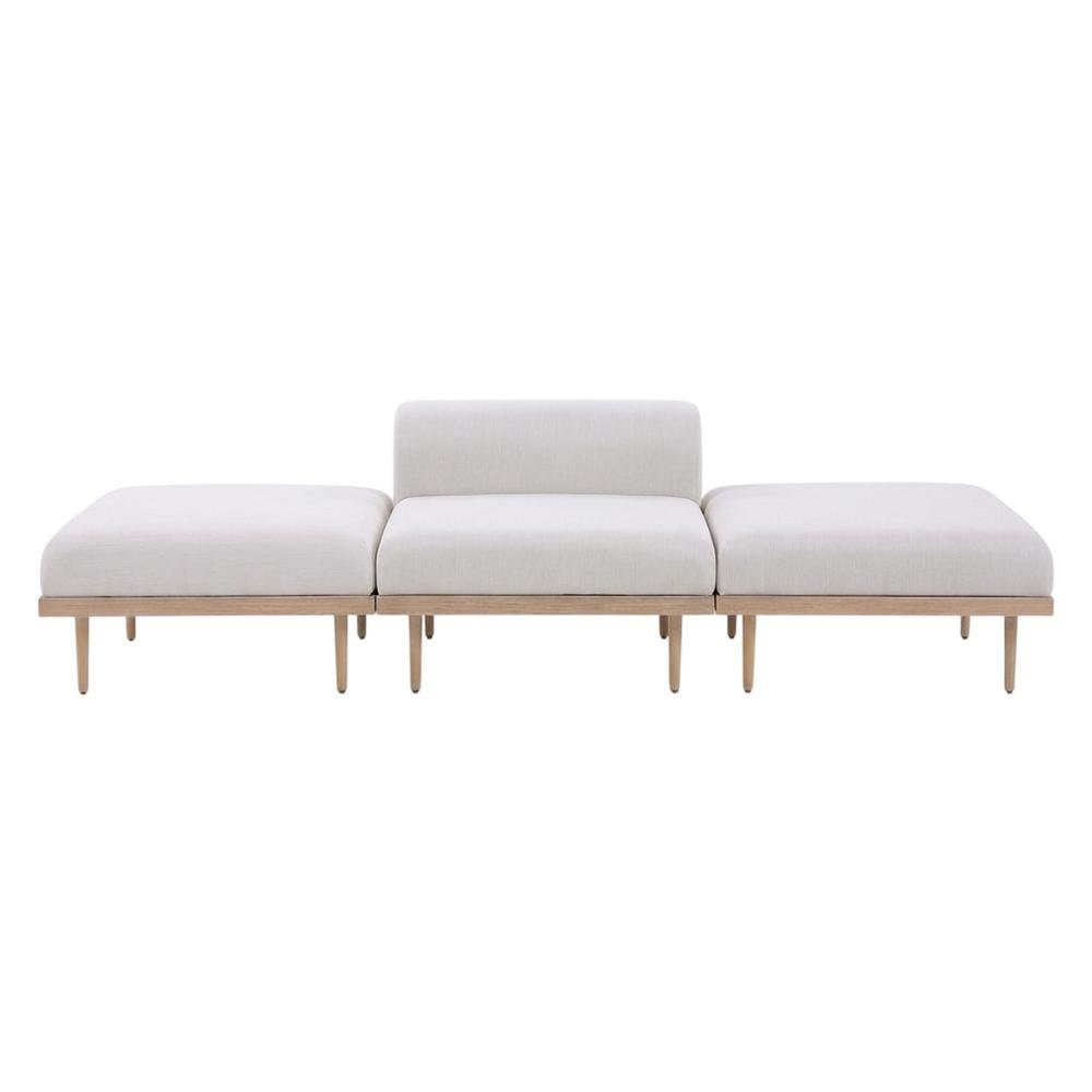 Beige Fabric Outdoor Modular Sectional with Cushions and Contemporary Style. Picture 4