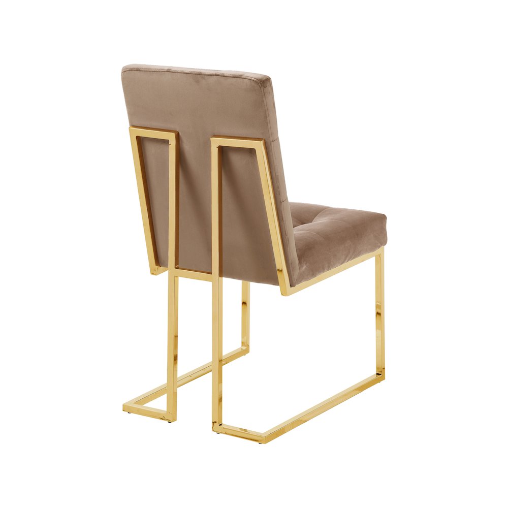 Pierre Beige Velvet Dining Chair, Set of 2. Picture 2