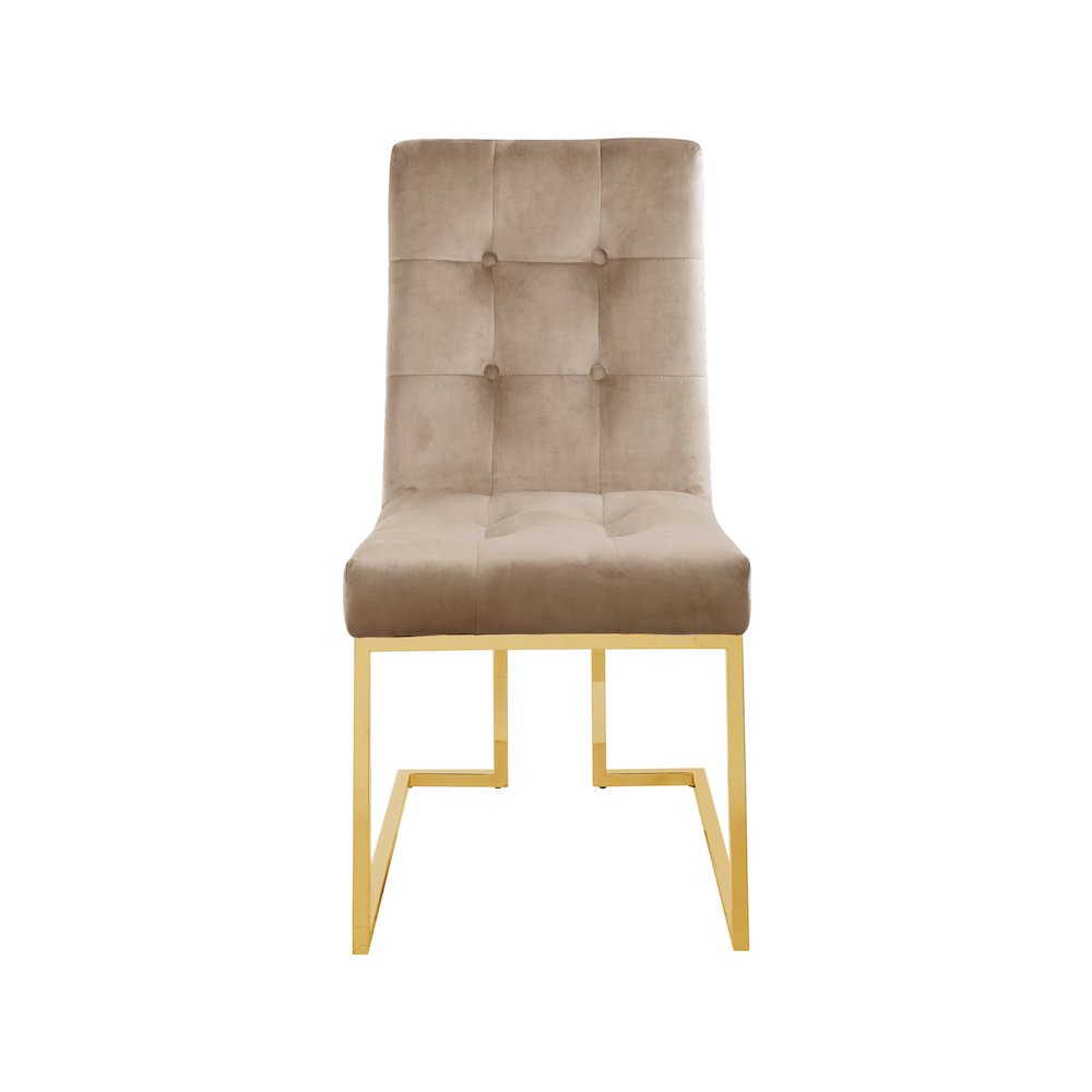 Pierre Beige Velvet Dining Chair, Set of 2. Picture 3