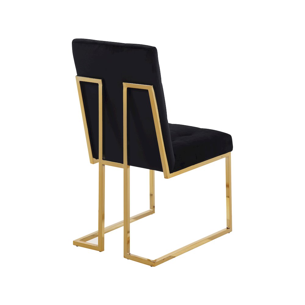 Pierre Black Velvet Dining Chair, Set of 2. Picture 2