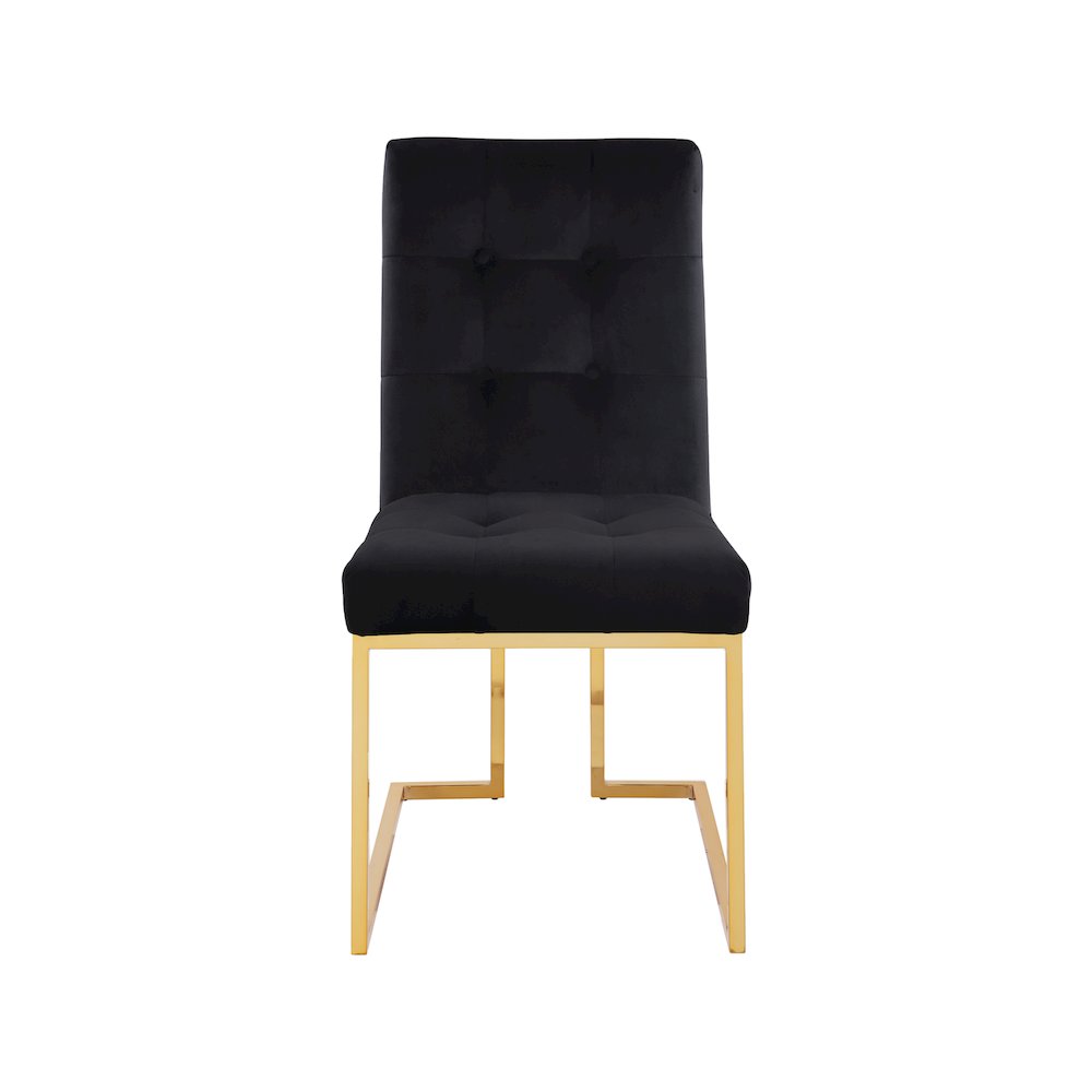 Pierre Black Velvet Dining Chair, Set of 2. Picture 3