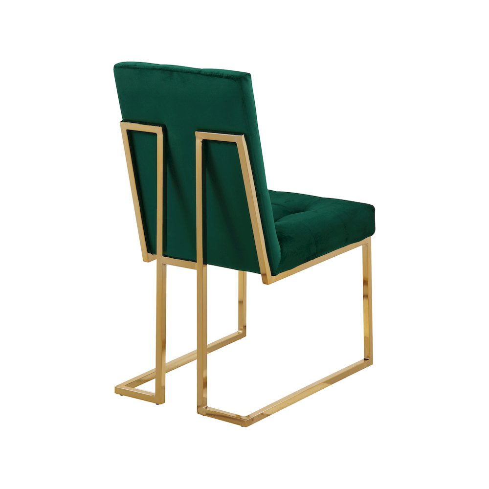 Pierre Green Velvet Dining Chair, Set of 2. Picture 2