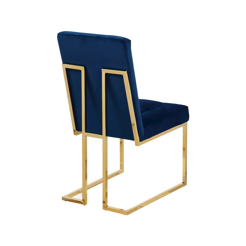 Pierre Navy Velvet Dining Chair, Set of 2. Picture 2