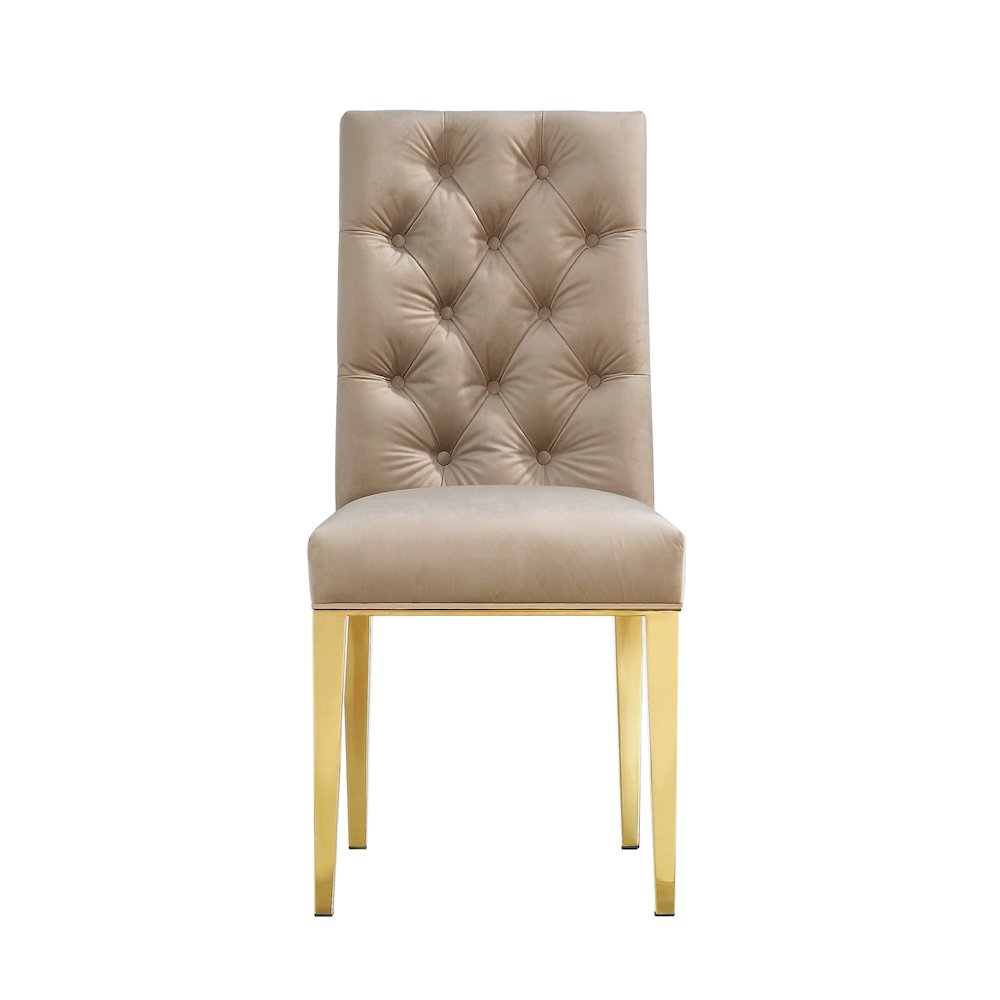 Capri Beige Velvet Dining Chair, Set of 2. Picture 2