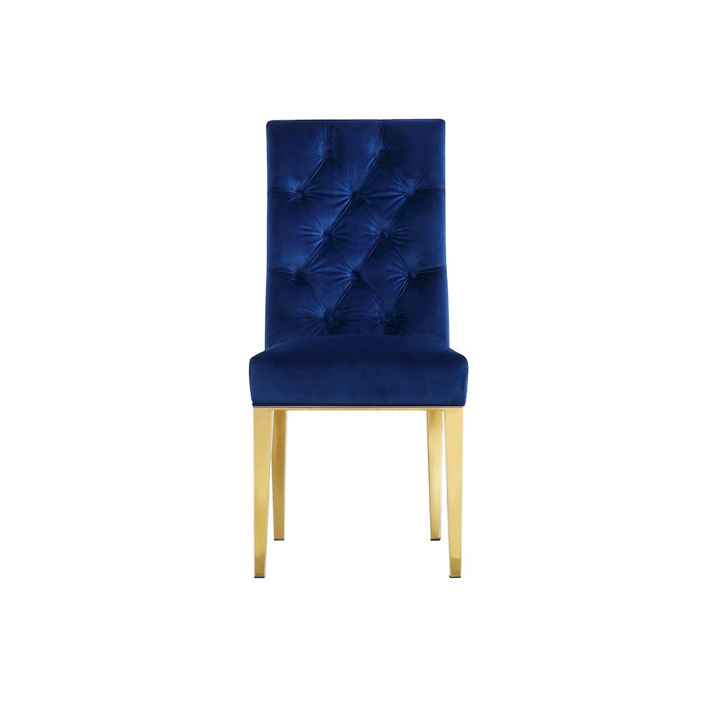 Capri Navy Velvet Dining Chair, Set of 2. Picture 2