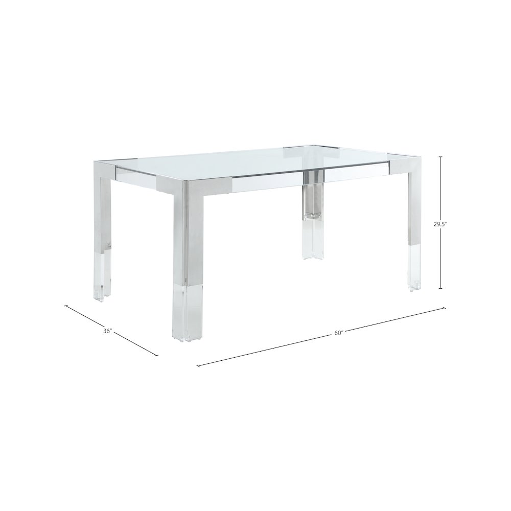 Casper Rich Chrome Dining Table. Picture 6