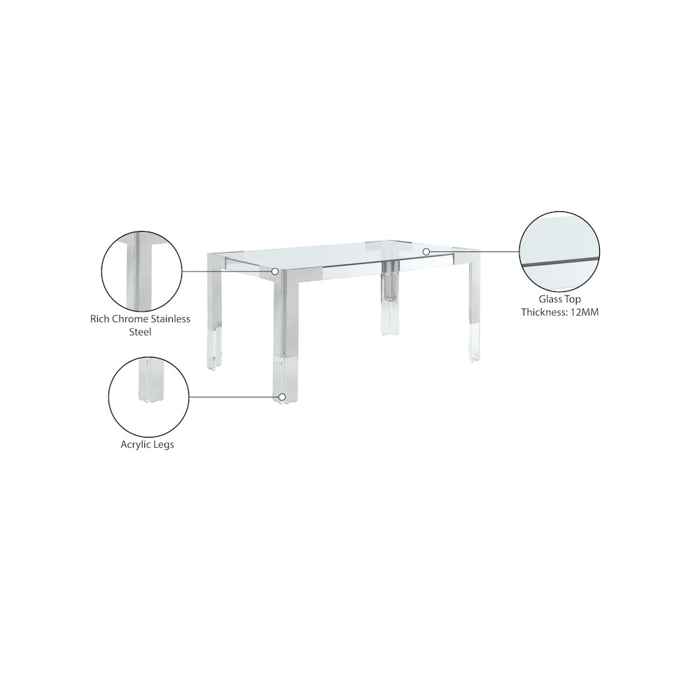 Casper Rich Chrome Dining Table. Picture 7