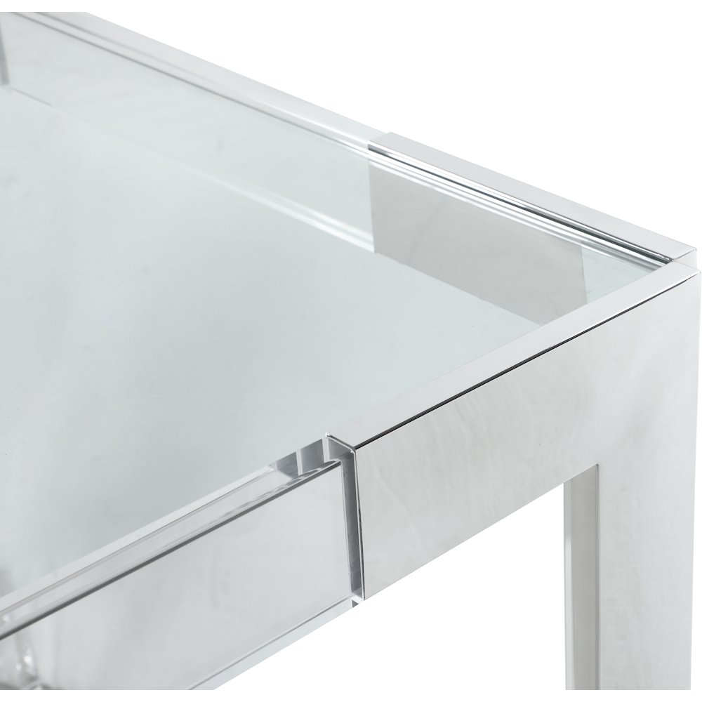 Casper Rich Chrome Dining Table. Picture 4
