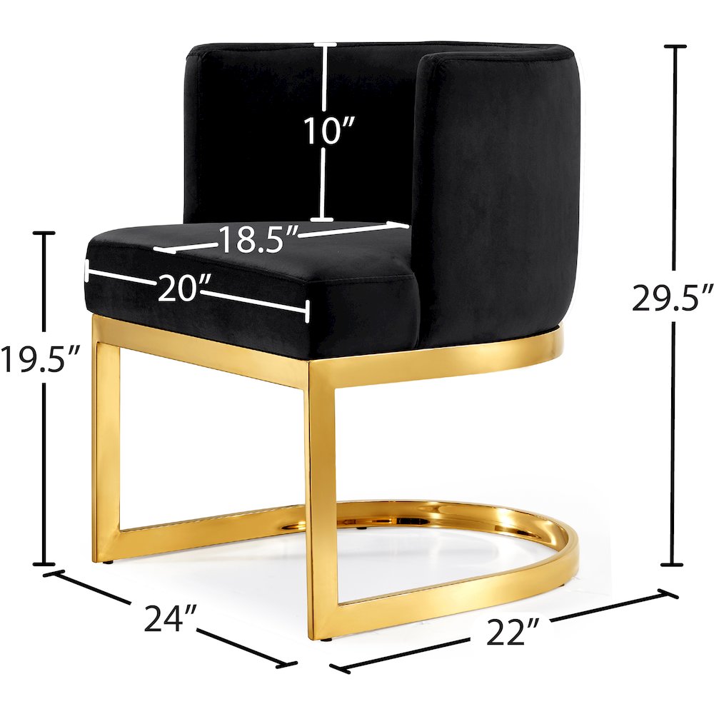 Gianna Black Velvet Dining Chair. Picture 4