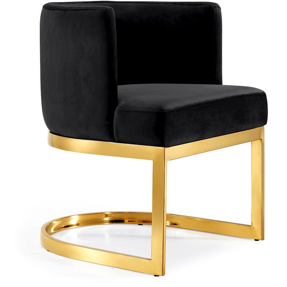 Gianna Black Velvet Dining Chair. Picture 1