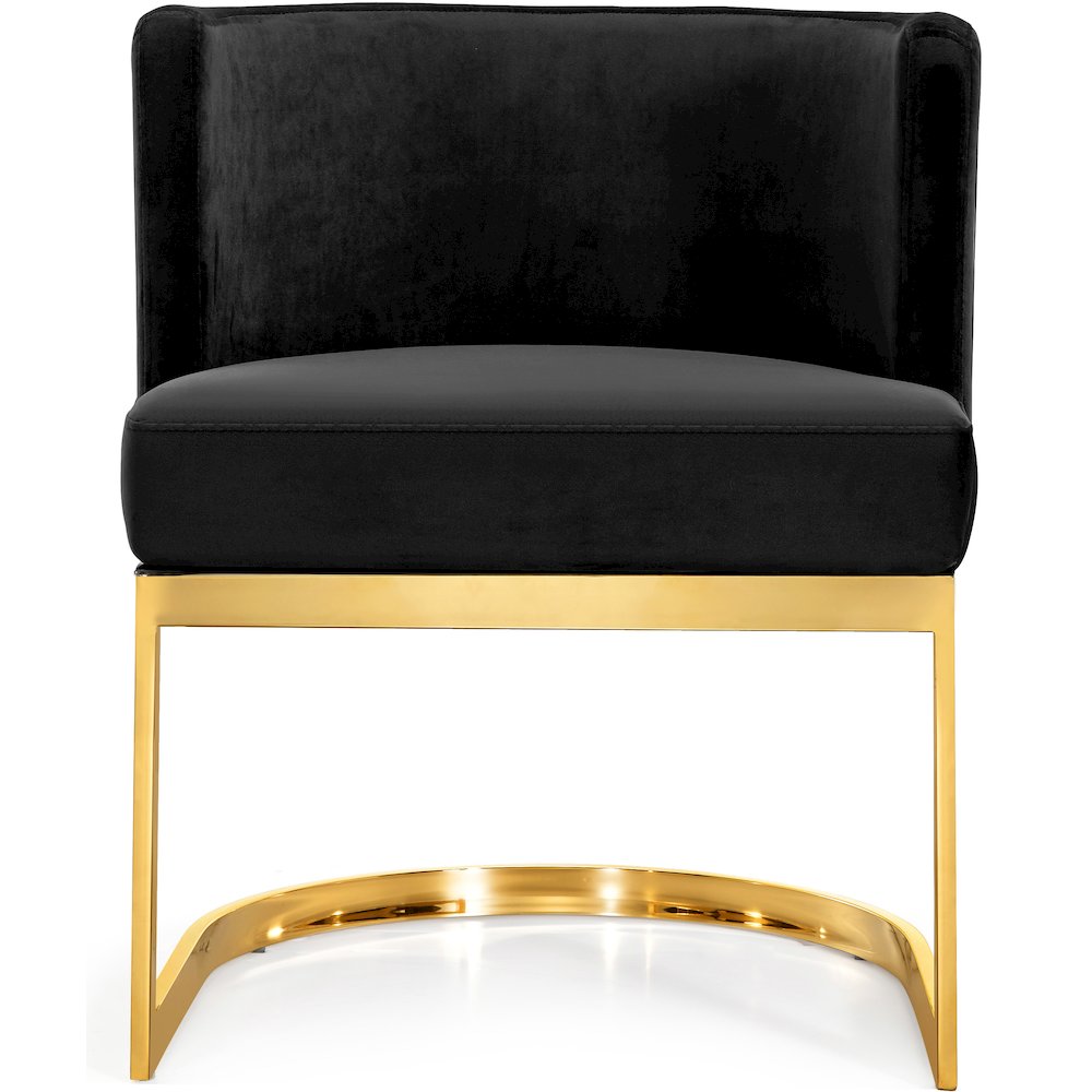 Gianna Black Velvet Dining Chair. Picture 3