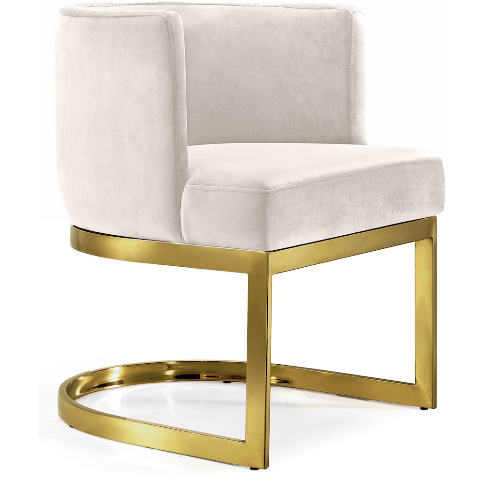 Gianna Cream Velvet Dining Chair. Picture 1