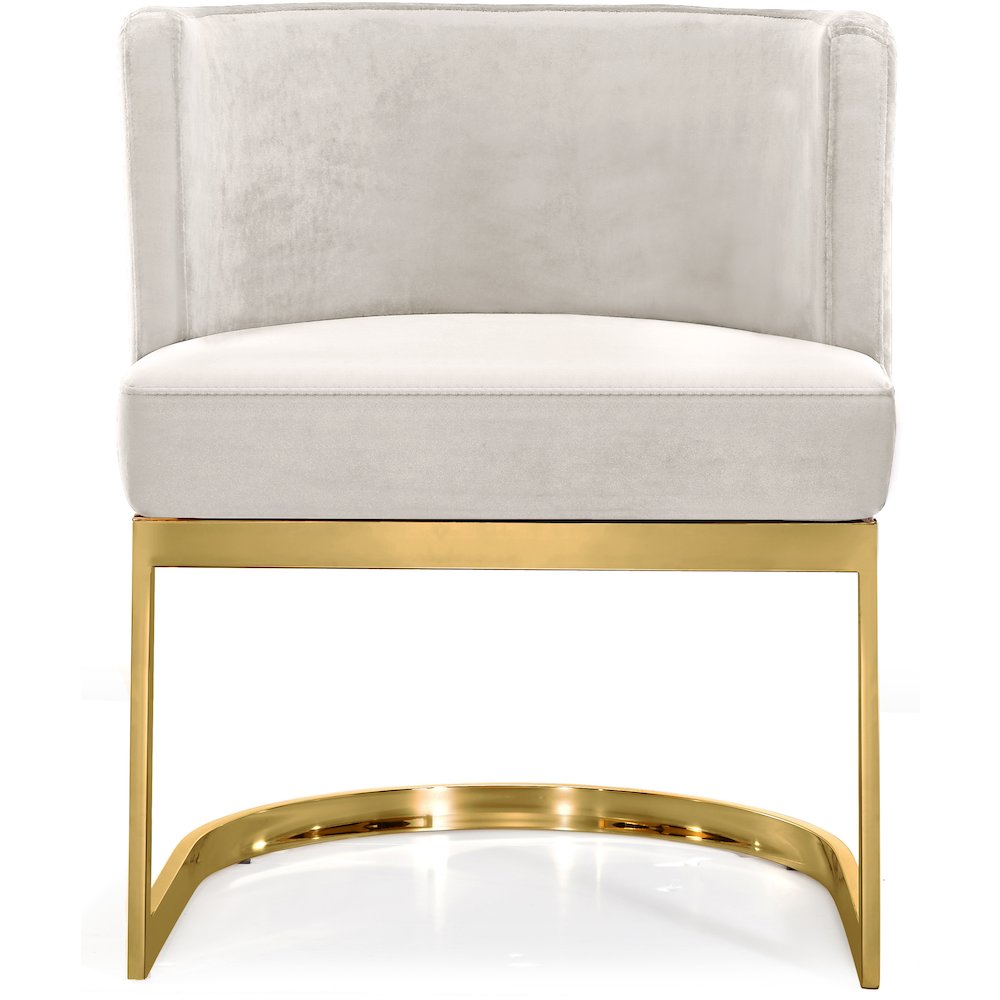 Gianna Cream Velvet Dining Chair. Picture 3