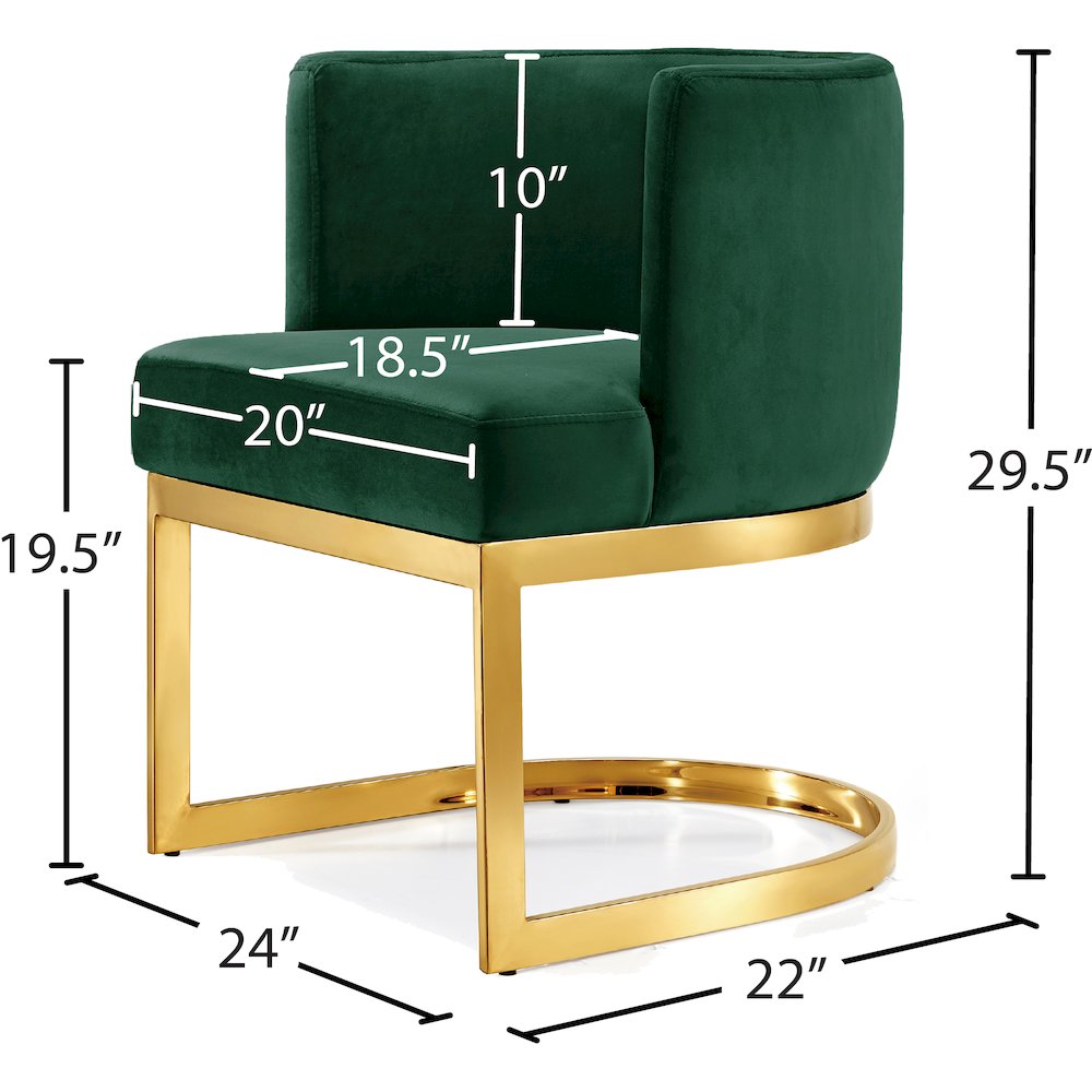 Gianna Green Velvet Dining Chair. Picture 4