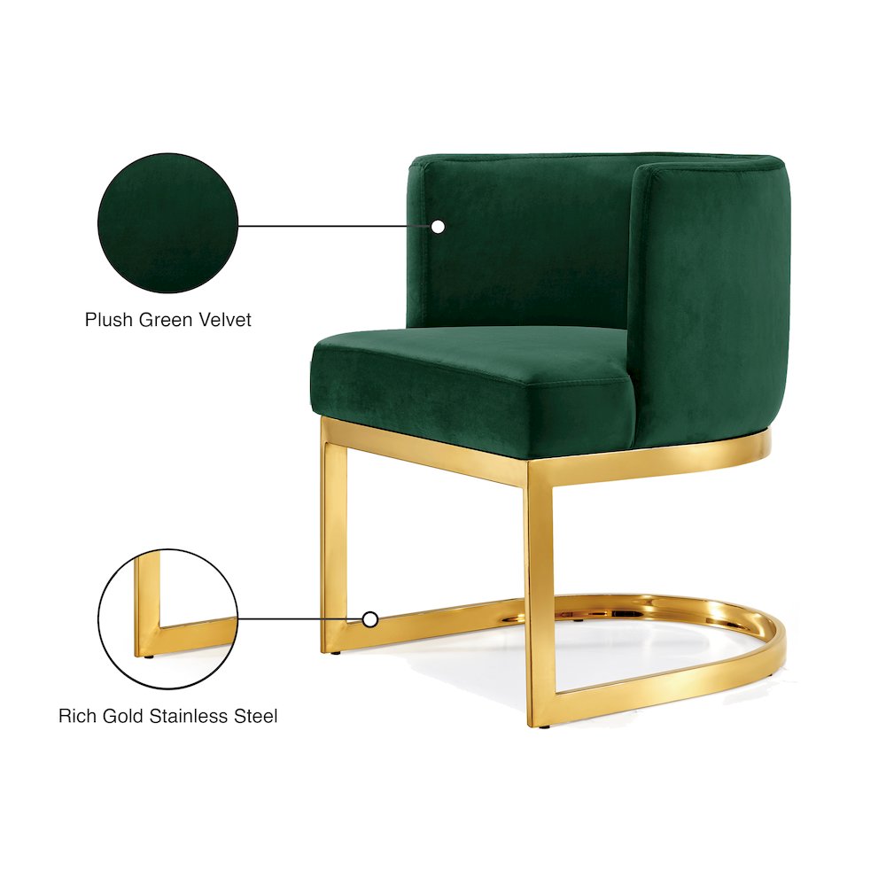Gianna Green Velvet Dining Chair. Picture 5