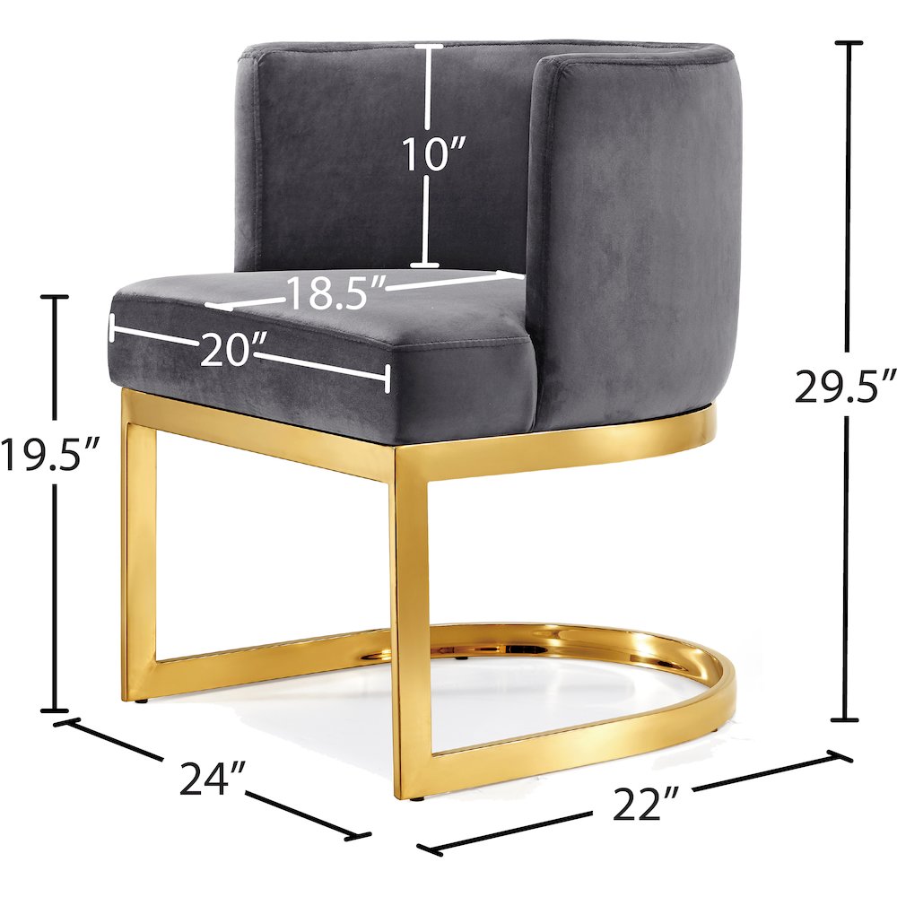 Gianna Grey Velvet Dining Chair. Picture 4