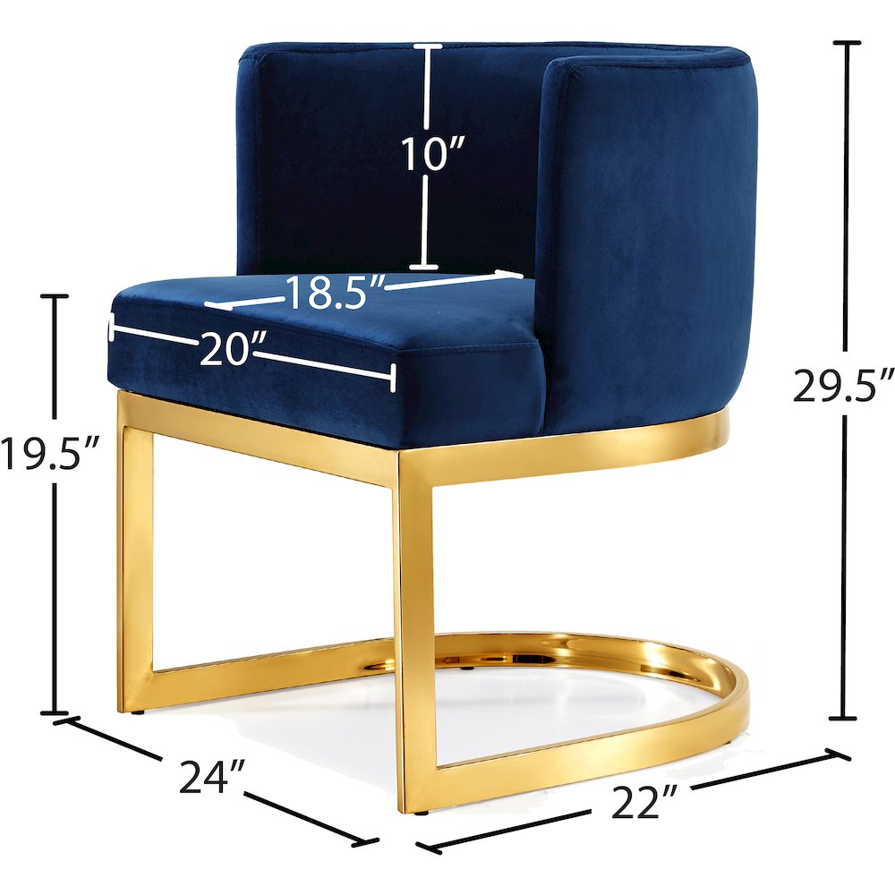 Gianna Navy Velvet Dining Chair. Picture 4